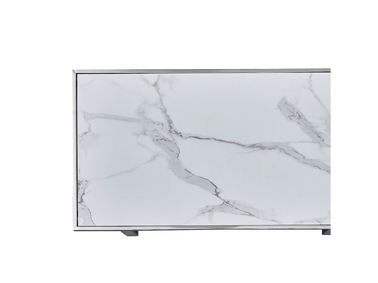 Table basse céramique marbre blanc piètement doré 120x60