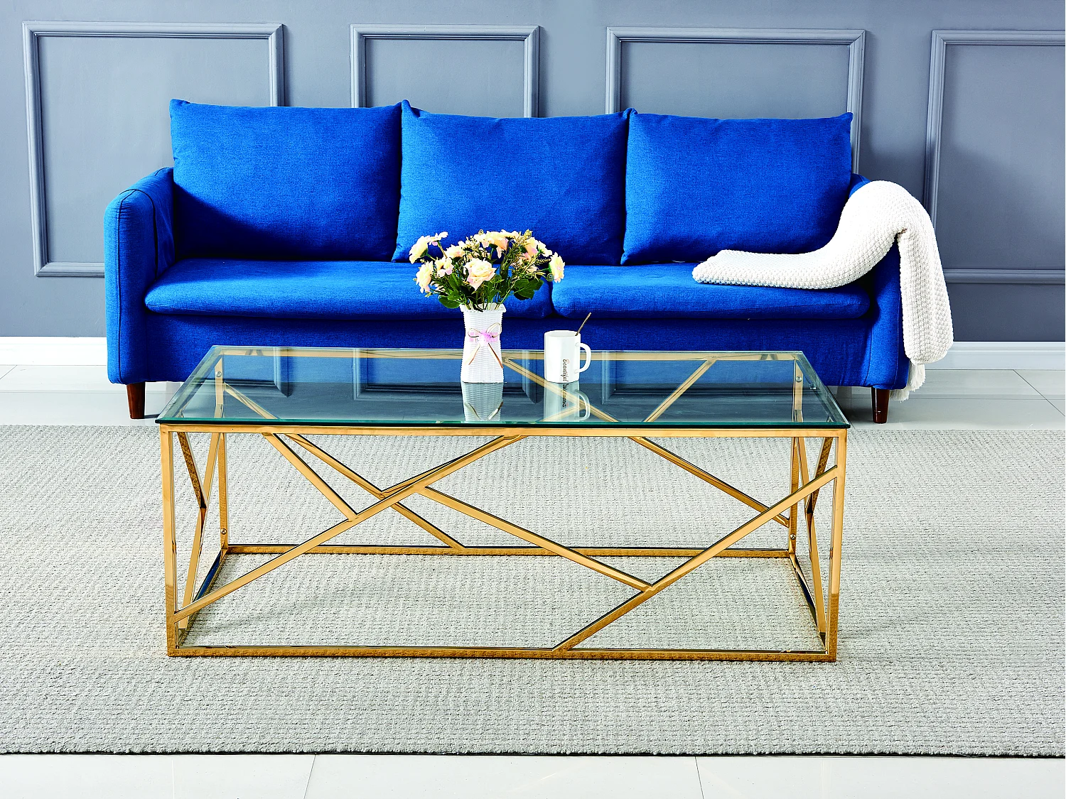 Table Basse GEOMAG Gold 120x60x45 cm