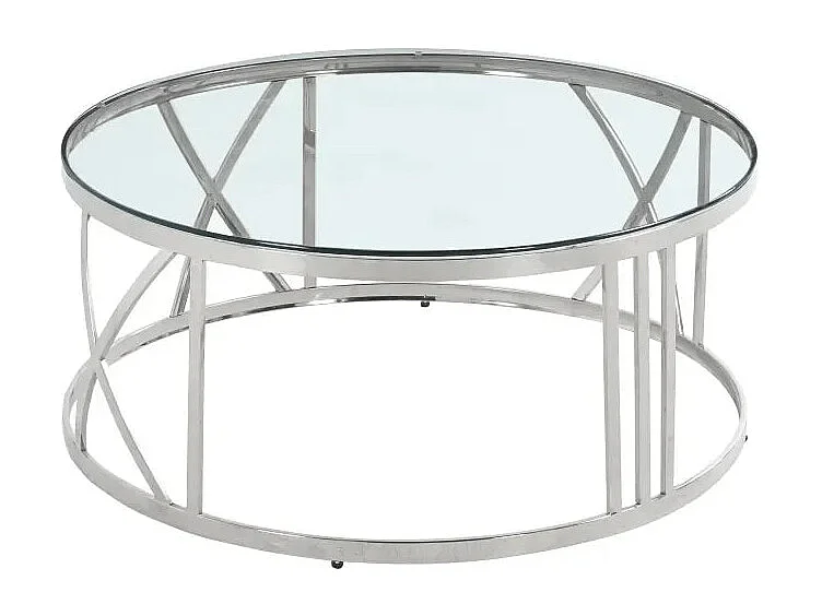 Table Basse ATMOS Chrome et plateau en verre