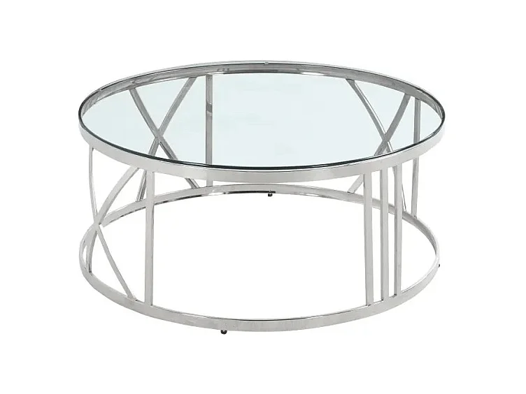 Table Basse ATMOS Chrome et plateau en verre