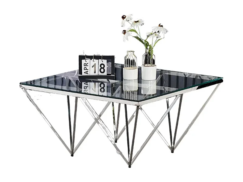 Table Basse carré GIZE verre 80x80 cm