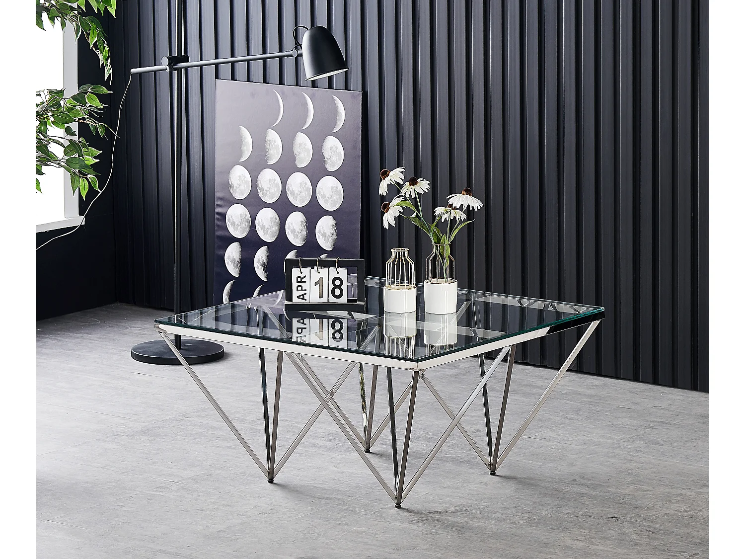 Table Basse carré GIZE verre 80x80 cm