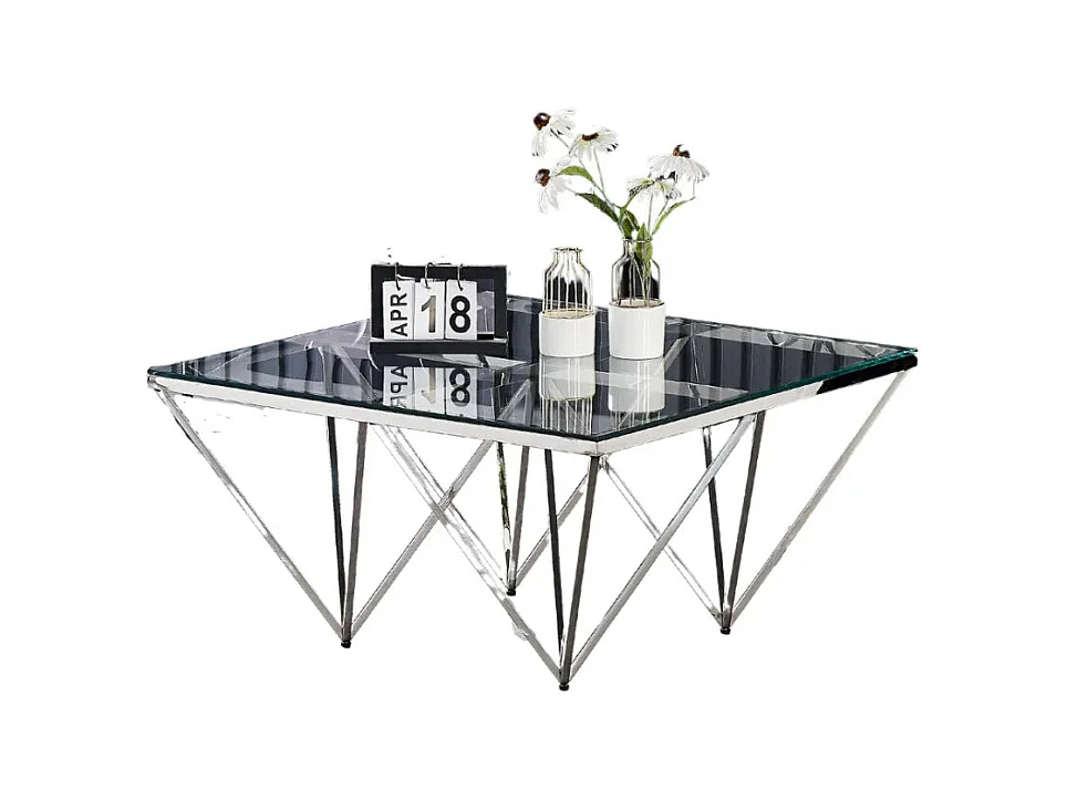 Table Basse carré GIZE verre 80x80 cm