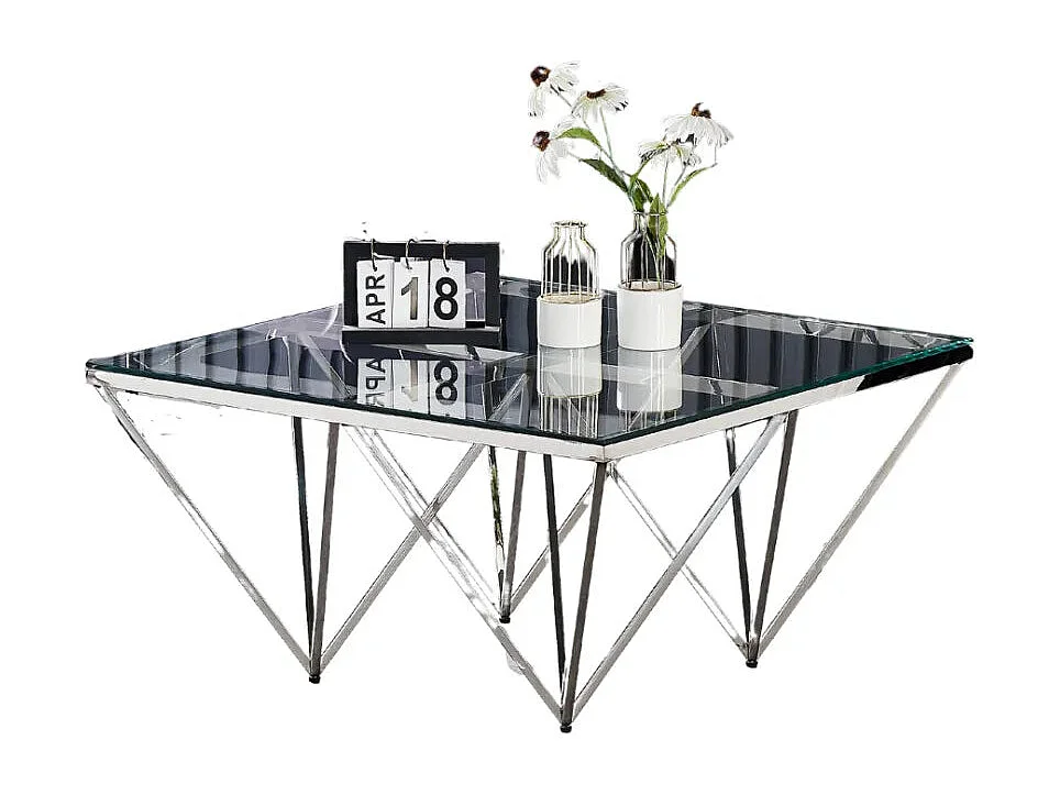 Table Basse carré GIZE verre 80x80 cm