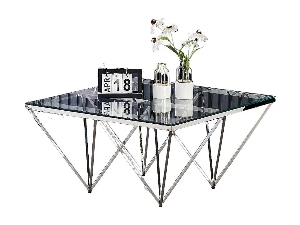 Table Basse carré GIZE verre 80x80 cm