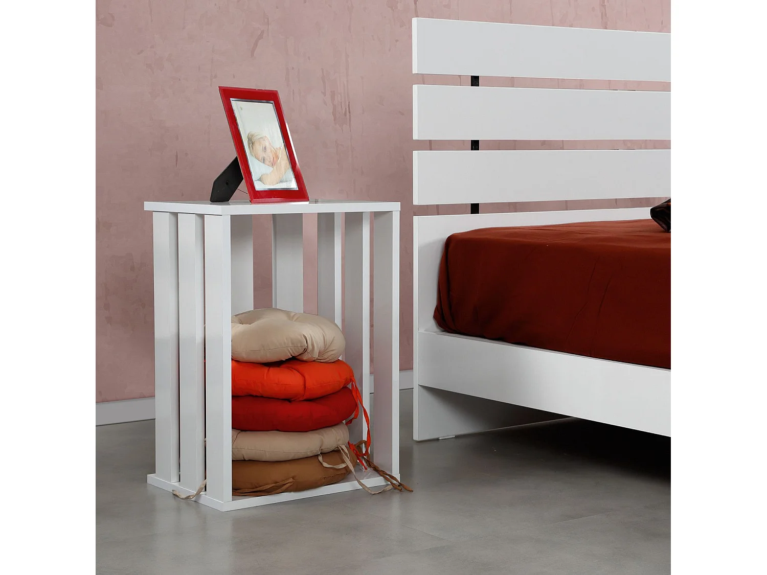 Table de chevet Olgin L60xH43cm Blanc