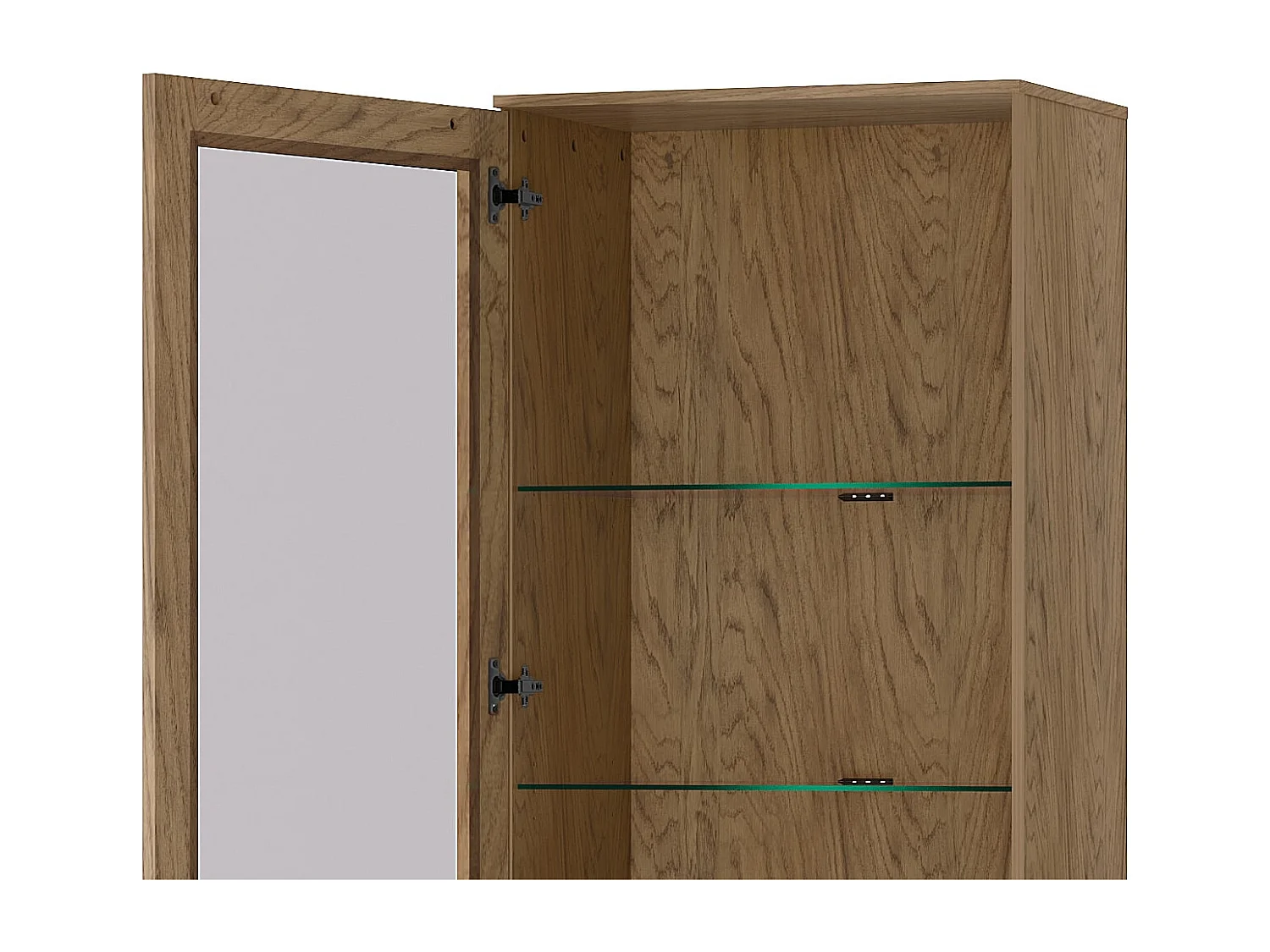 STANDVITRINE Cozy 10 Eiche Rustikal 65 / 42 / 198cm