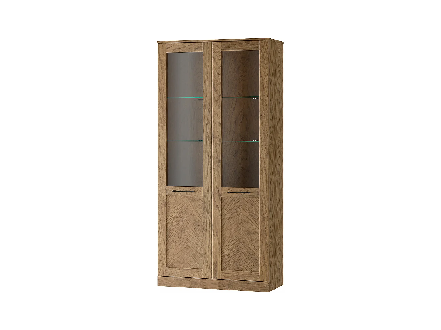 STANDVITRINE Cozy 12 Eiche Rustikal 95 / 42 / 200cm