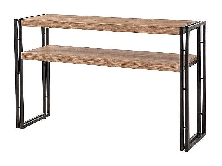 Console style industriel Senlid L140cm Métal Noir et Bios clair