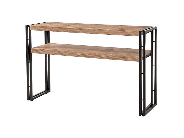 Console in industriële stijl licht eikenhout en zwart metaal Dukita 140 cm