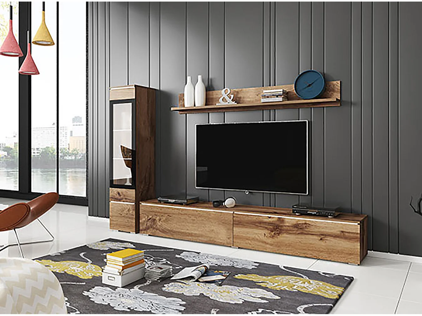 WOHNWAND Vera eiche wotan 3-teilig