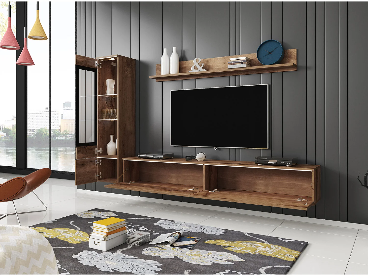 WOHNWAND Vera eiche wotan 3-teilig