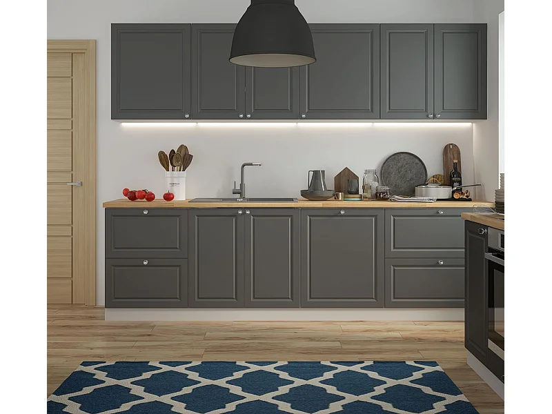 KÜCHENLEERBLOCK Amaro grau / Umbragrau matt 8-teilig