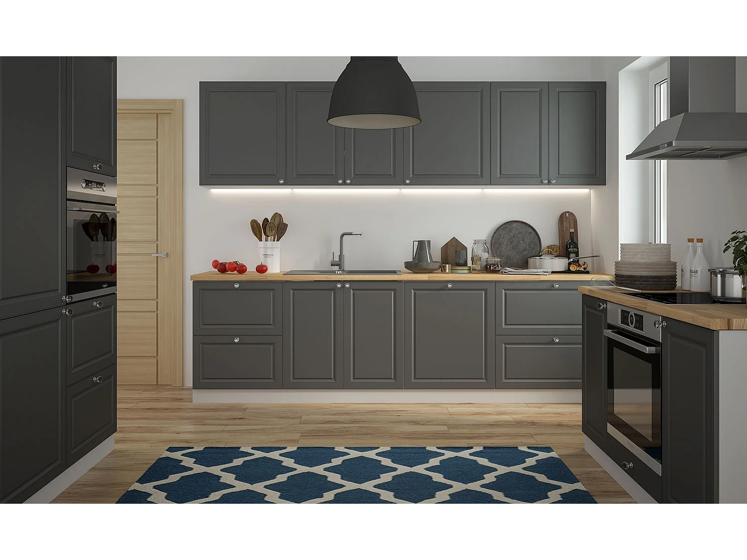 KÜCHENLEERBLOCK Amaro grau / Umbragrau matt 13-teilig