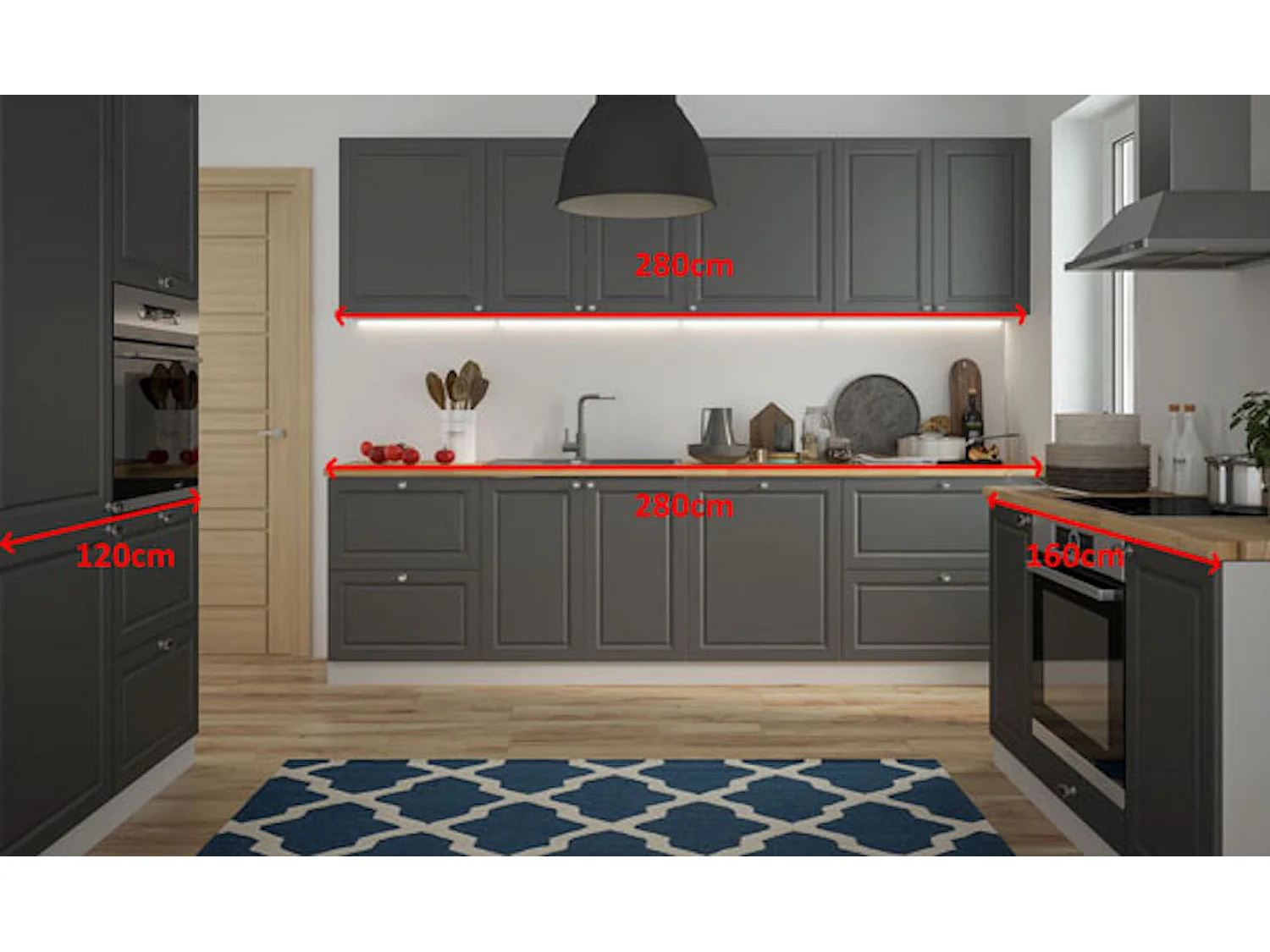 KÜCHENLEERBLOCK Amaro grau / Umbragrau matt 13-teilig