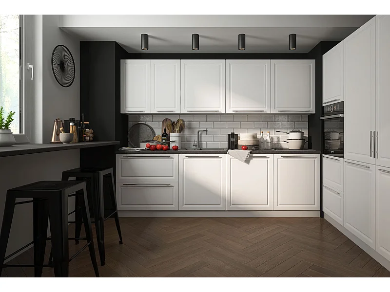 KÜCHENLEERBLOCK Amaro grau / reinweiß matt 10-teilig