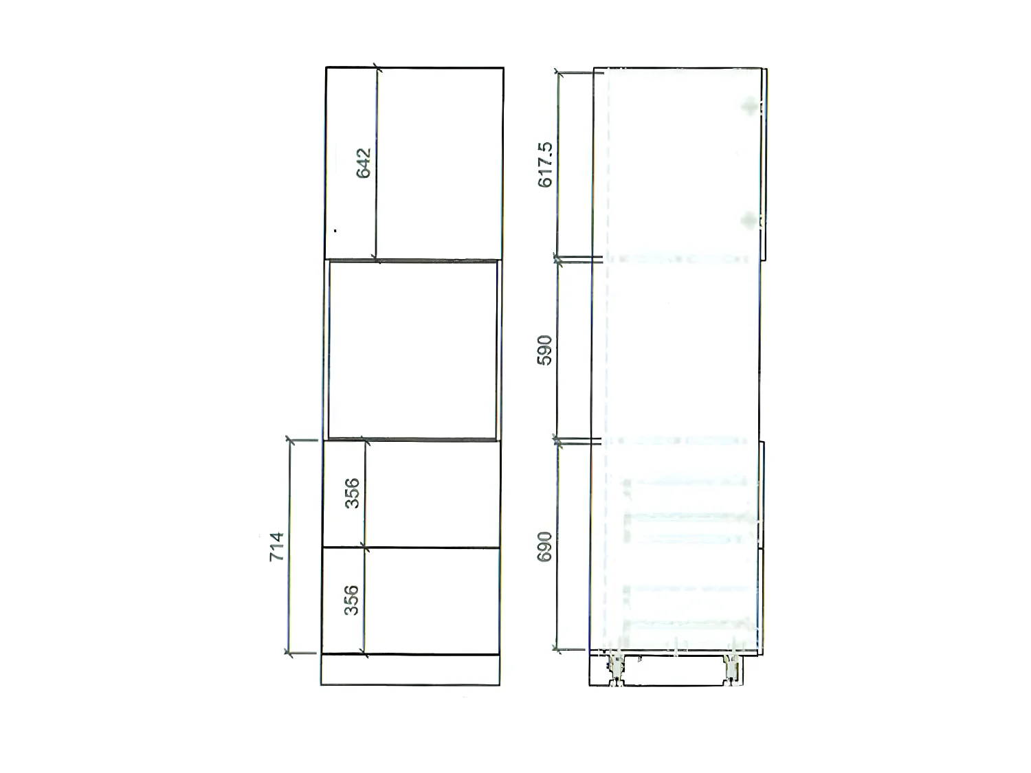 KÜCHENLEERBLOCK Amaro grau / reinweiß matt 10-teilig