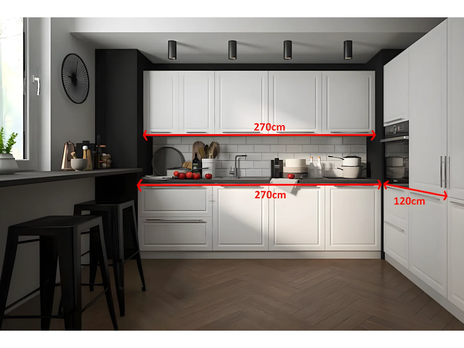 KÜCHENLEERBLOCK Amaro grau / reinweiß matt 10-teilig