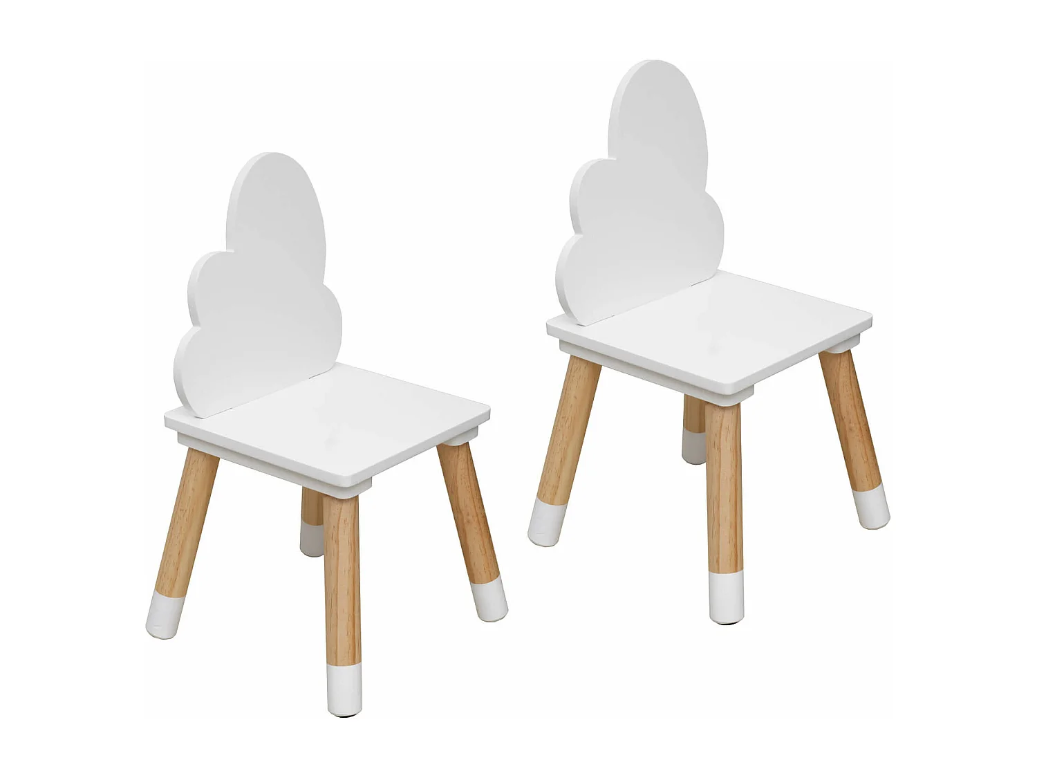 Chaises pour enfants Tamar 50x25x25 MDF Pin Blanc Marron ENSEMBLE 2 pcs