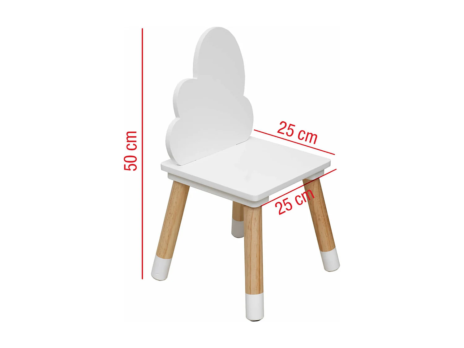 Chaises pour enfants Tamar 50x25x25 MDF Pin Blanc Marron ENSEMBLE 2 pcs