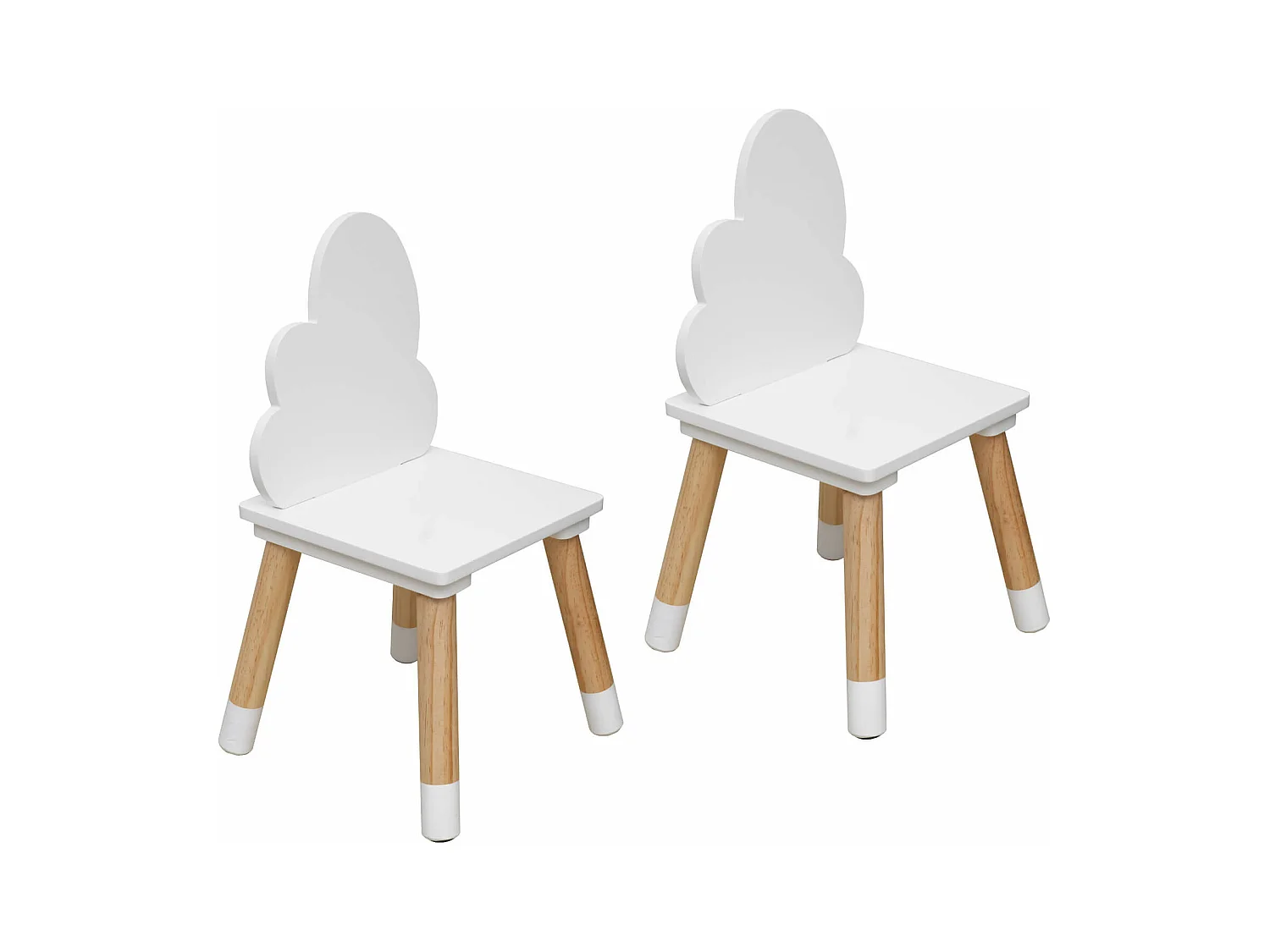 Sedie per Bambini Rebecca Mobili Tamar 50x25x25 MDF Pino Bianco Marrone SET 2 pezzi