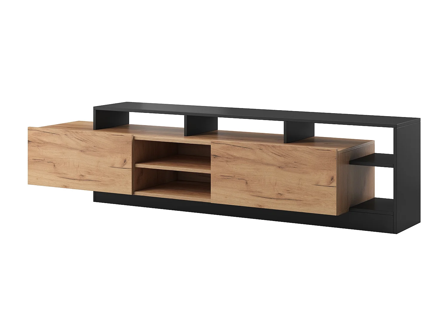 WOHNZIMMER-SET Alva Craft Gold Oak anthrazit 6-teilig