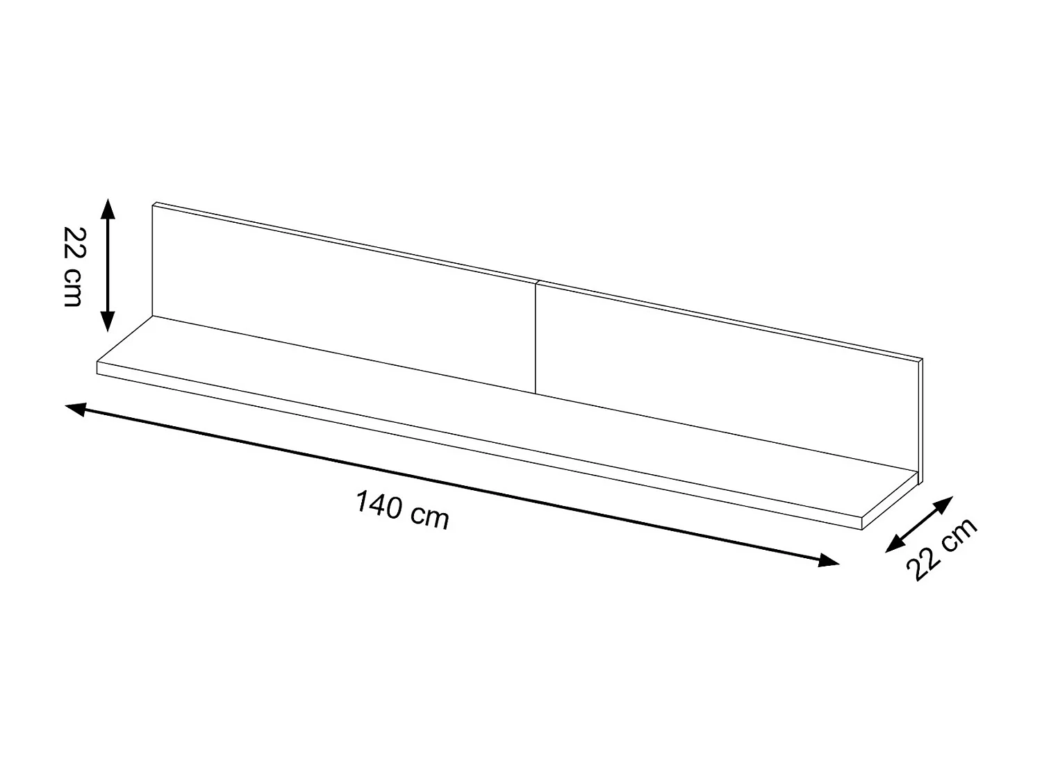 WANDREGAL Cozy Eiche Rustikal 140 / 22 / 22cm