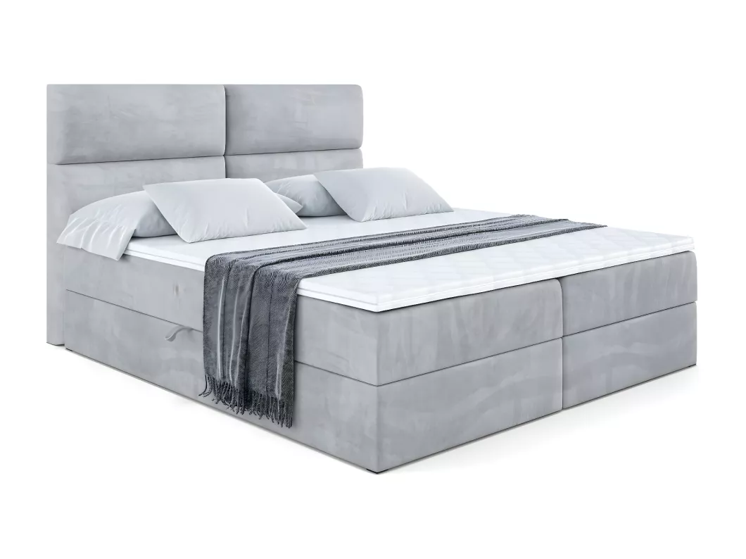 Kauf Unique Boxspringbett BOXI3 mit Bettkasten, H3-Materatze, Bonellfederung - 160x200 - Grau Samt