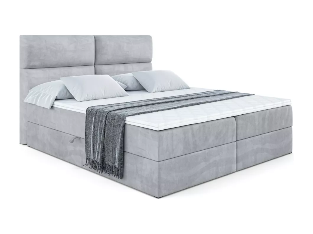 Kauf Unique Boxspringbett BOXI3 mit Bettkasten, H4-Materatze, Multipocketfederung - 160x200 - Grau Samt