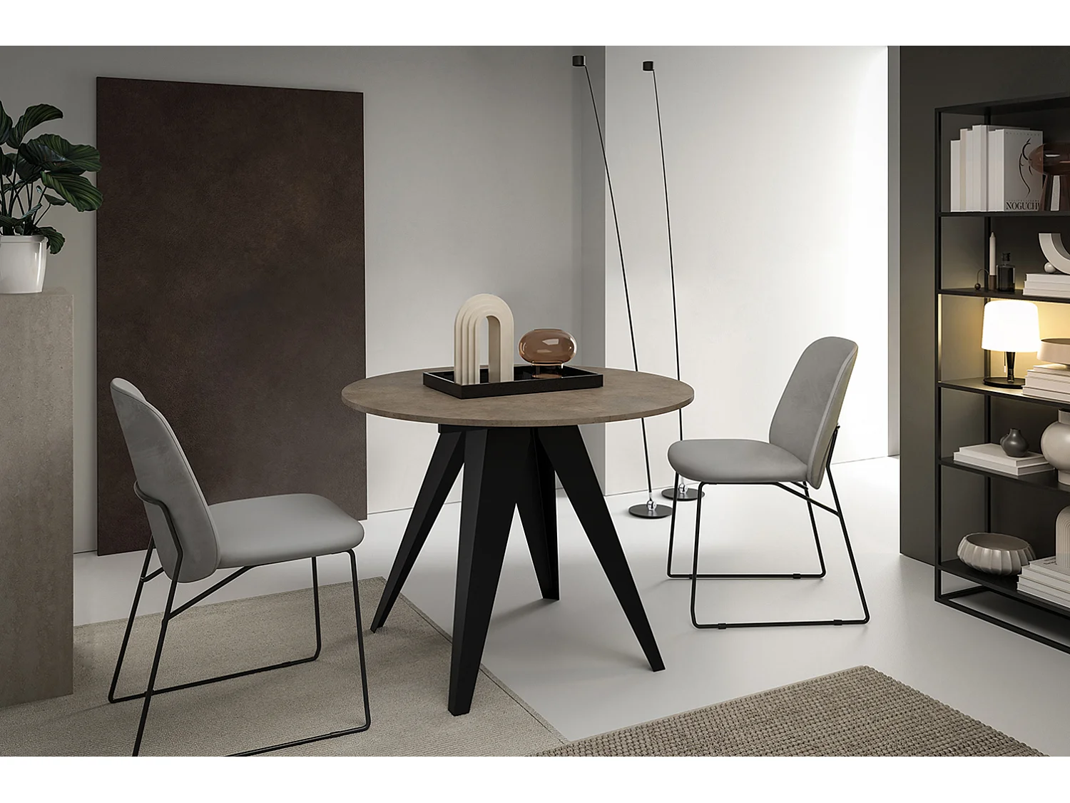 ESSTISCH Gerda dunkel grau / schwarz 90cm / 90cm / 76cm