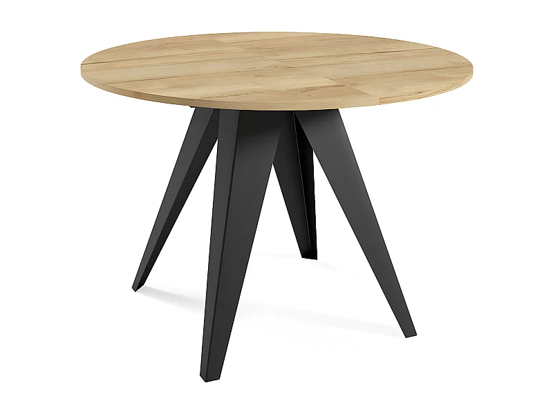 ESSTISCH Gerda Halifax Eiche / schwarz 90 / 90 / 76cm