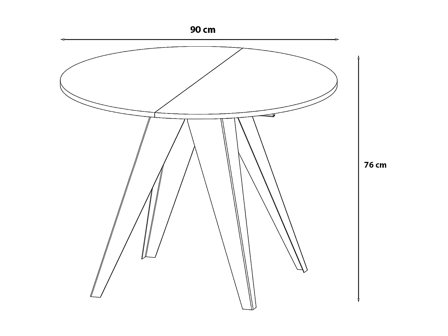 ESSTISCH Gerda Bianco Marmor / schwarz 90 / 90 / 76cm