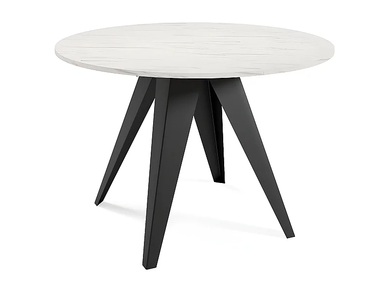 ESSTISCH Gerda Bianco Marmor / schwarz 90 / 90 / 76cm