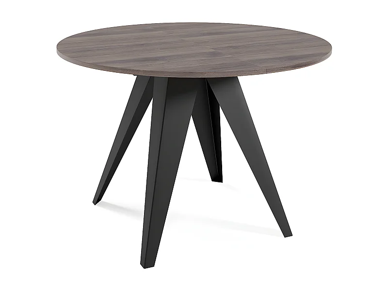 ESSTISCH Gerda Sherman Eiche anthrazit / schwarz 90 / 90 / 90cm