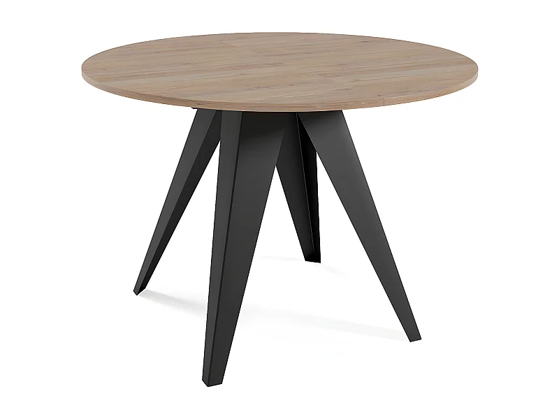 ESSTISCH Gerda Davos Eiche / schwarz 90 / 90 / 90cm