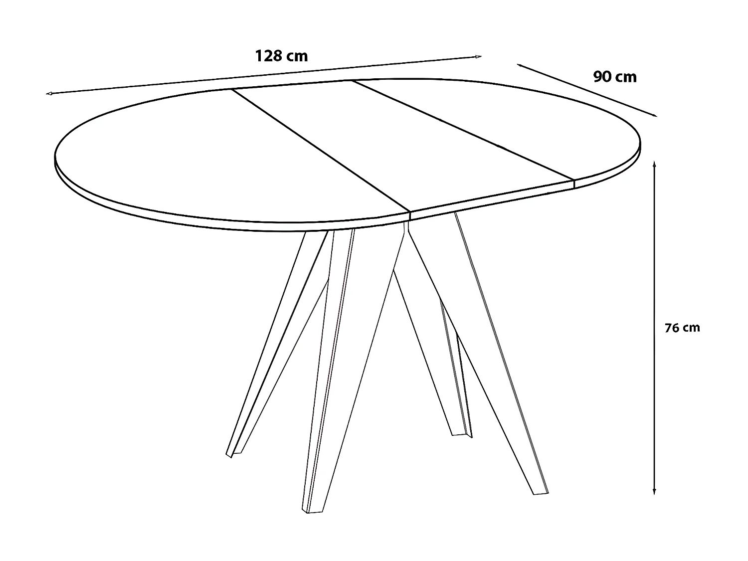 ESSTISCH Gerda Davos Eiche / schwarz 90 / 90 / 90cm