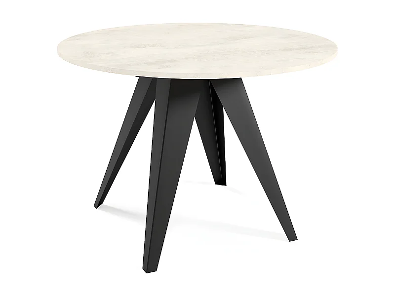 ESSTISCH Gerda Chromix weiß / schwarz 90cm / 90cm / 76cm