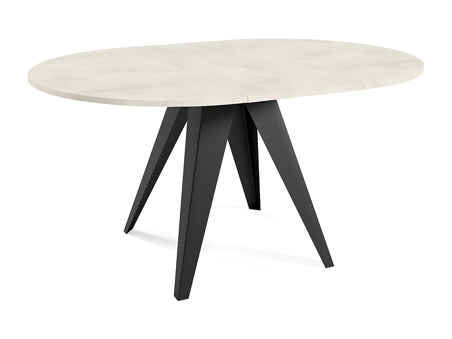 ESSTISCH Gerda Chromix weiß / schwarz 90cm / 90cm / 76cm