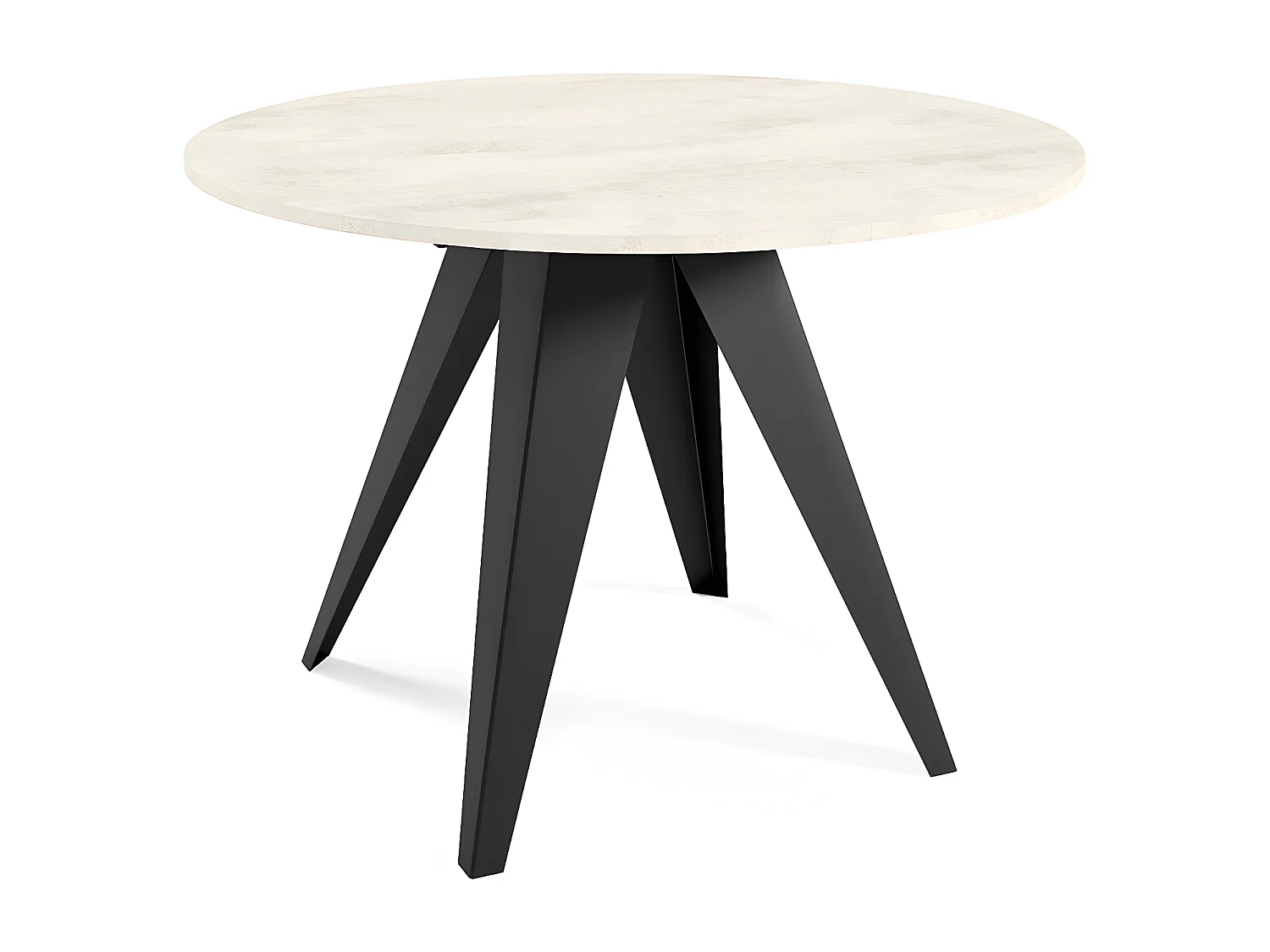 ESSTISCH Gerda Chromix weiß / schwarz 90cm / 90cm / 76cm