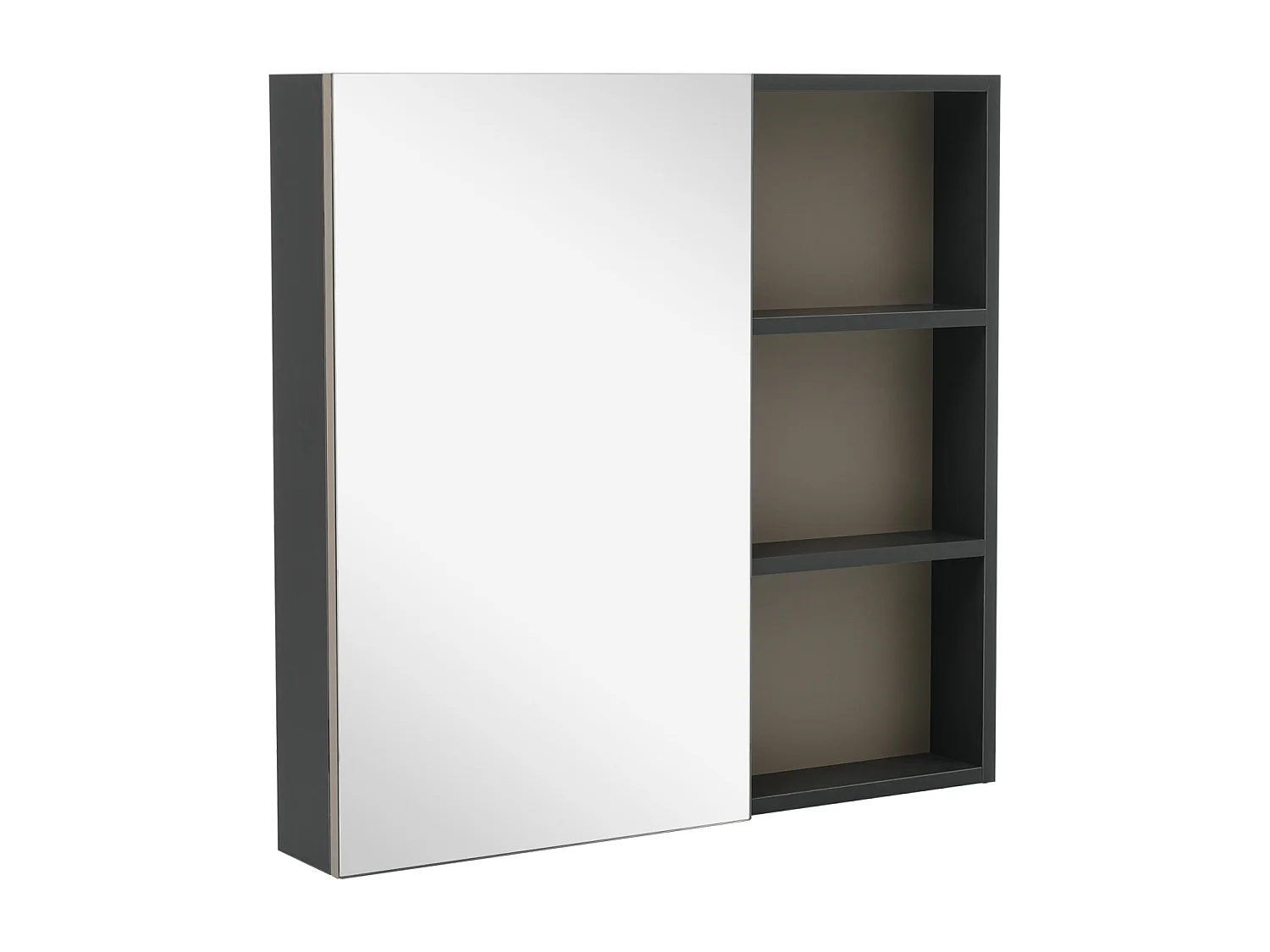 Armoire de toilette - armoire de salle de bain largeur 80 cm - avec étagères - gris