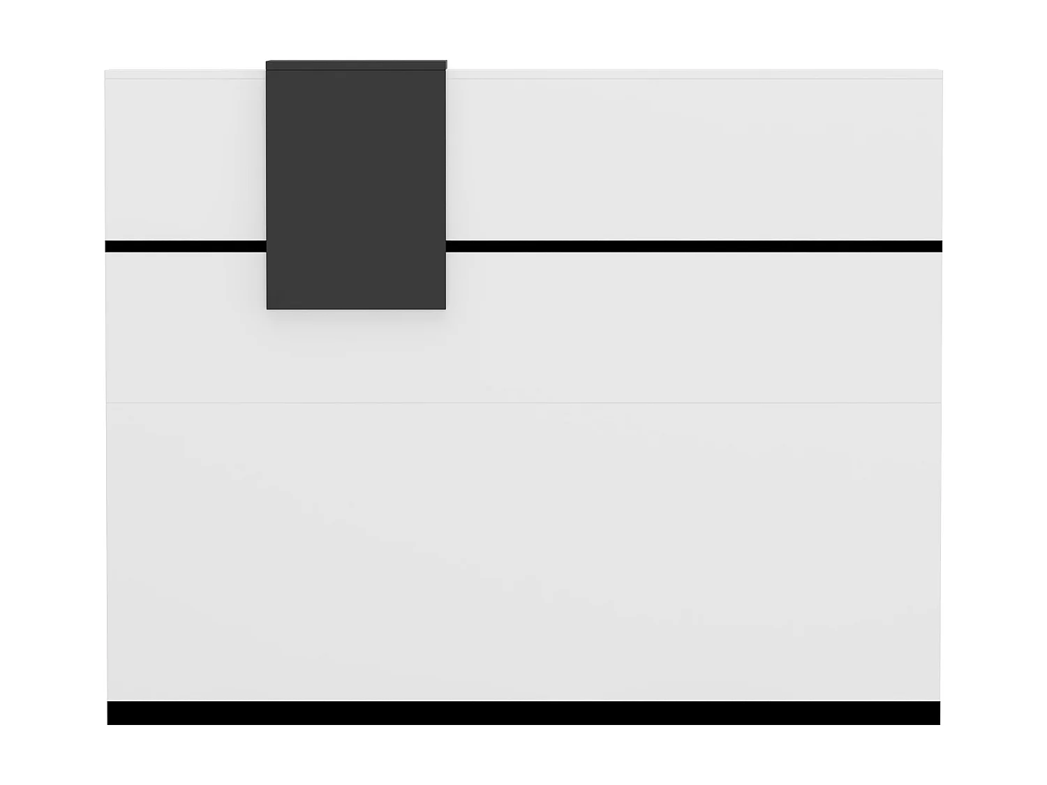 Bureau d’Accueil avec Case amovible, Comptoir de réception avec Porte et Tiroir verrouillable, Bureau, 140x60x110cm, Blanc