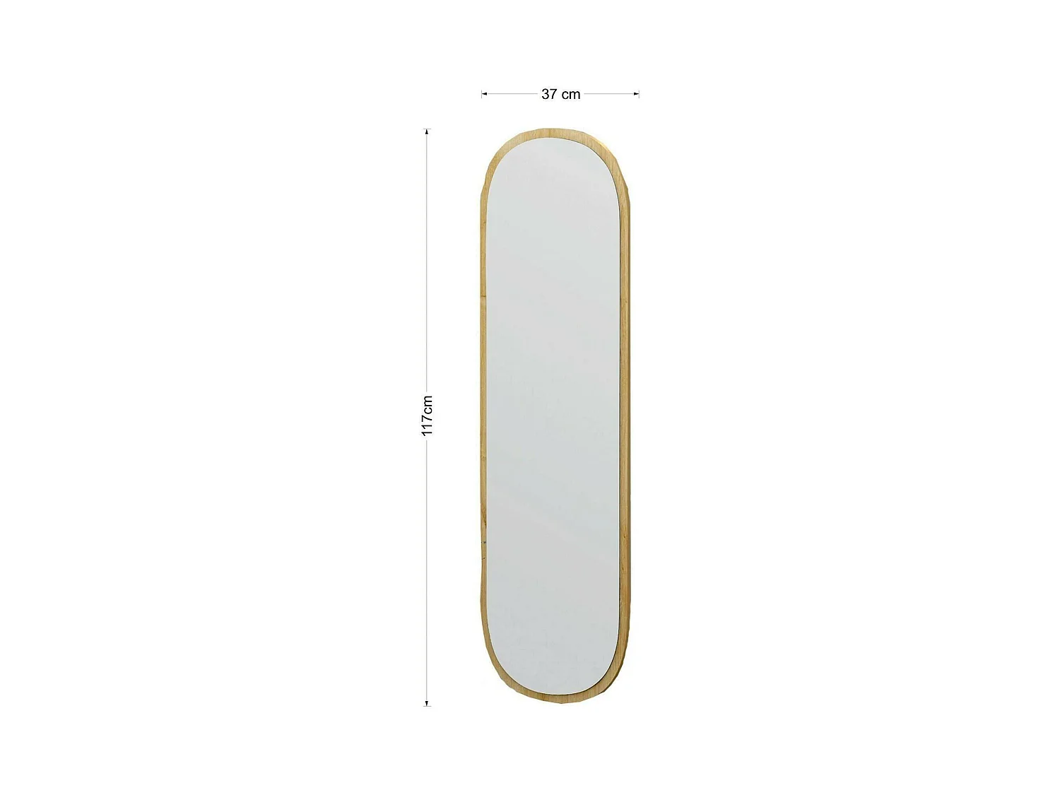 Specchio Korban, Materiale Struttura in Vetro, 2.2x120h cm Marrone Rovere
