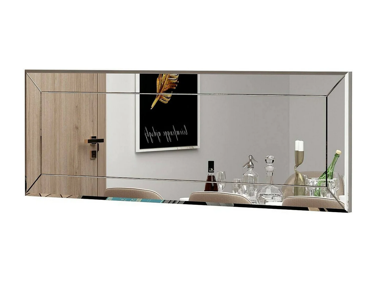 Spiegel Dpesol, Spiegel mit Rahmen, Wanddekorationsartikel, Spiegeldekoration, 40x2h120 cm, WeiÃŸ