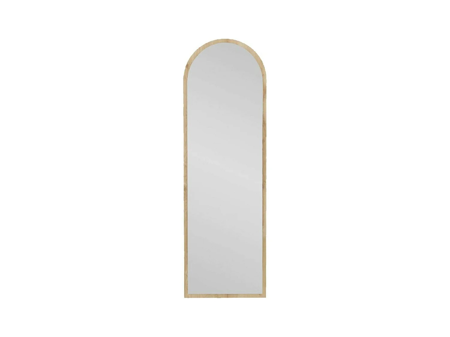 Miroir Zaniah, Verre miroité, Objet d'ameublement mural, Décoration avec miroir, 50x2h160 cm, Chêne