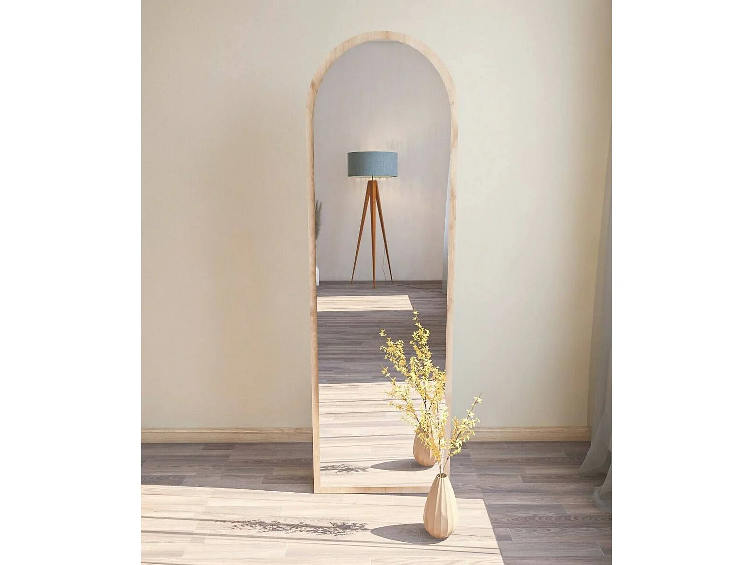 Dmora - Specchio Artus, 50x2h160 cm, Rovere