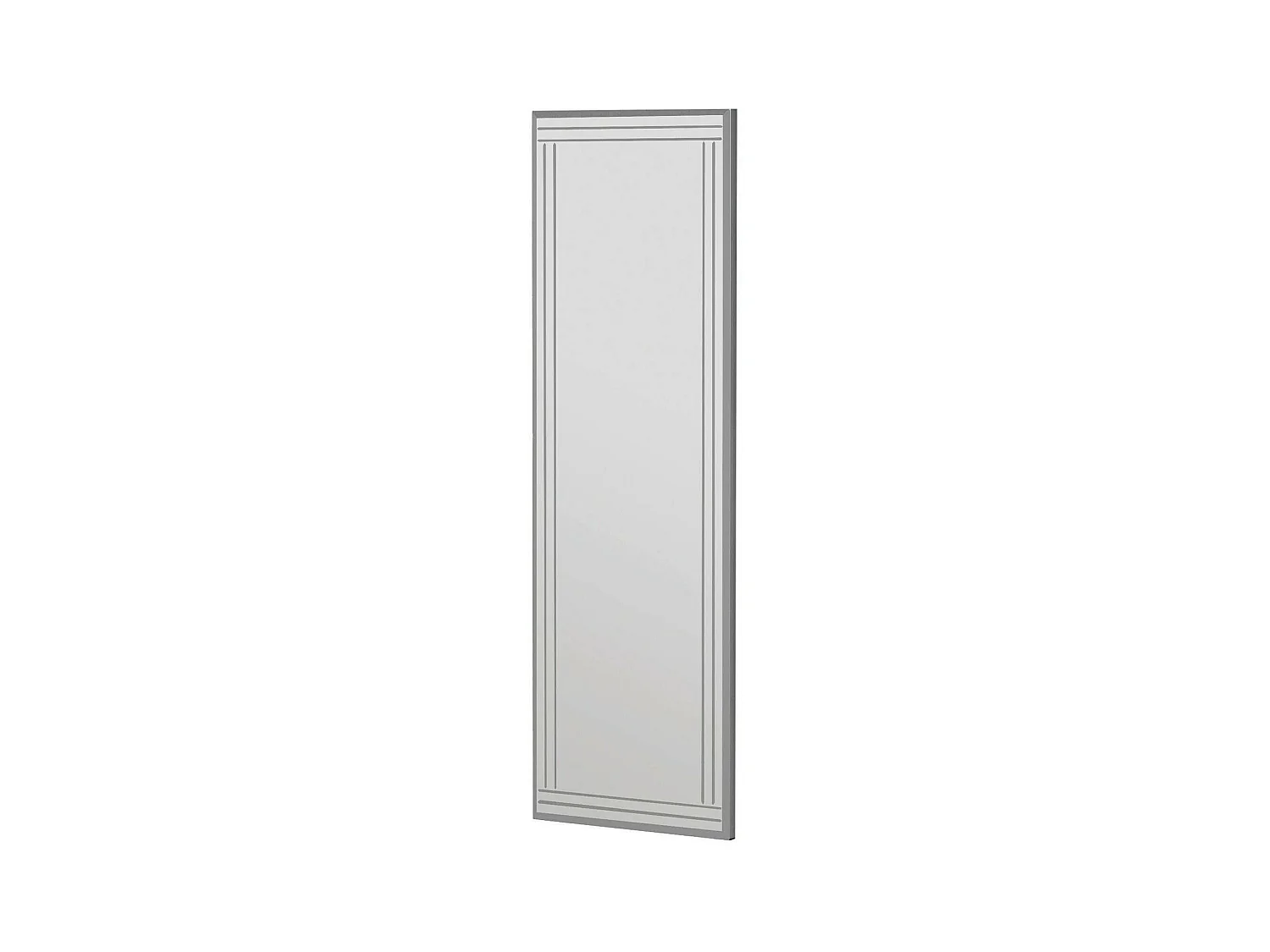 Miroir Pleione, Verre miroité, Objet d'ameublement mural, Décoration avec miroir, 40x2h120 cm, Blanc