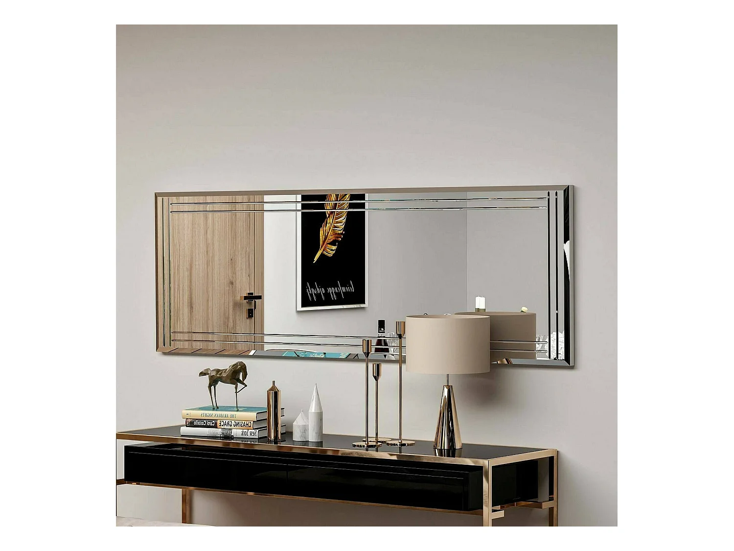 Dmora - Specchio Mossano, 40x2h120 cm, Bianco