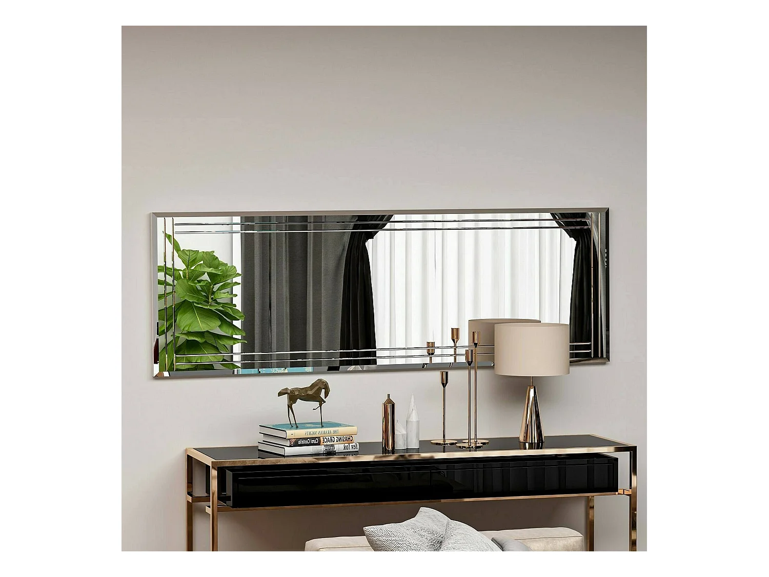 Dmora - Specchio Mossano, 40x2h120 cm, Bianco