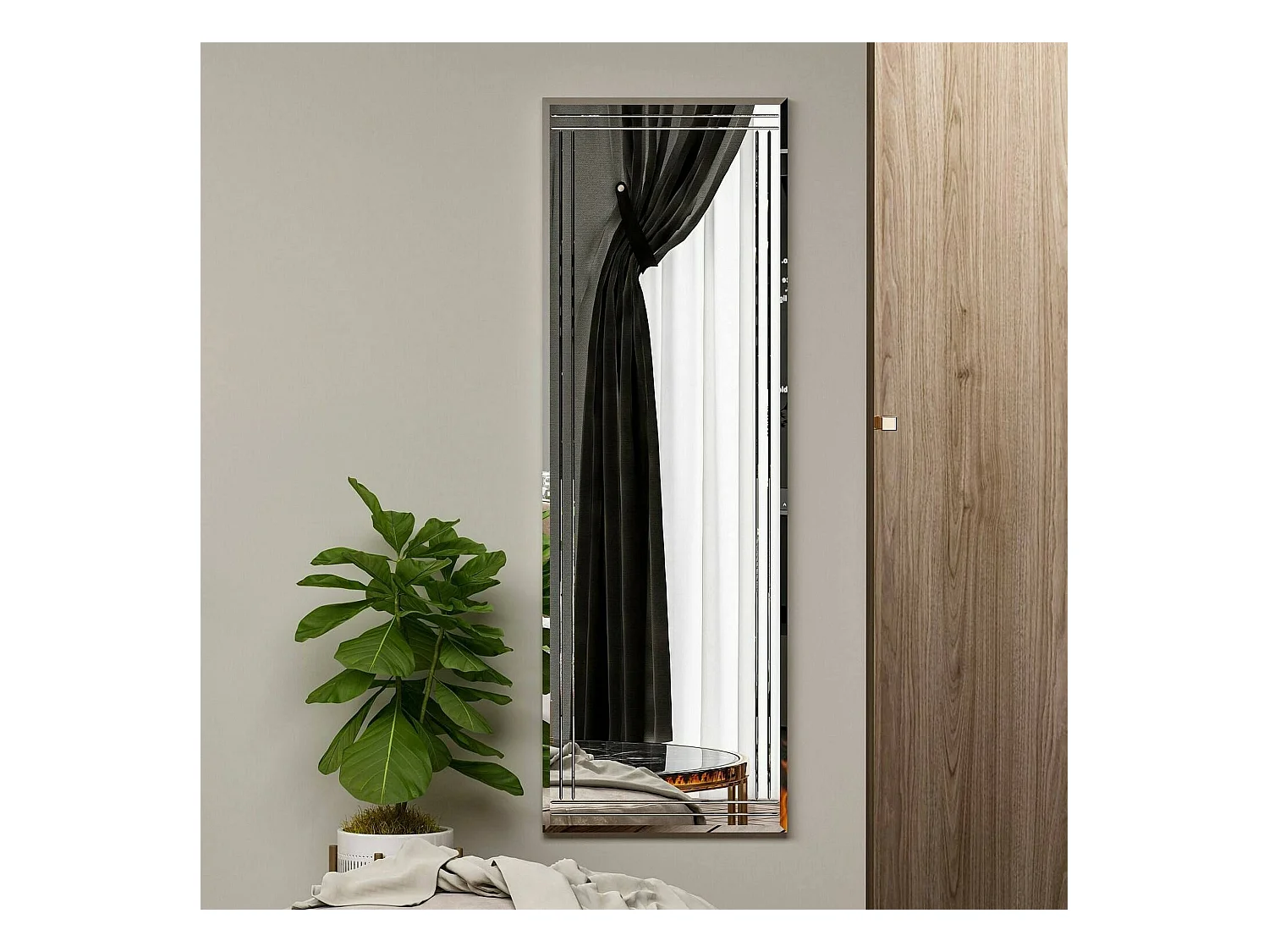 Dmora - Specchio Mossano, 40x2h120 cm, Bianco