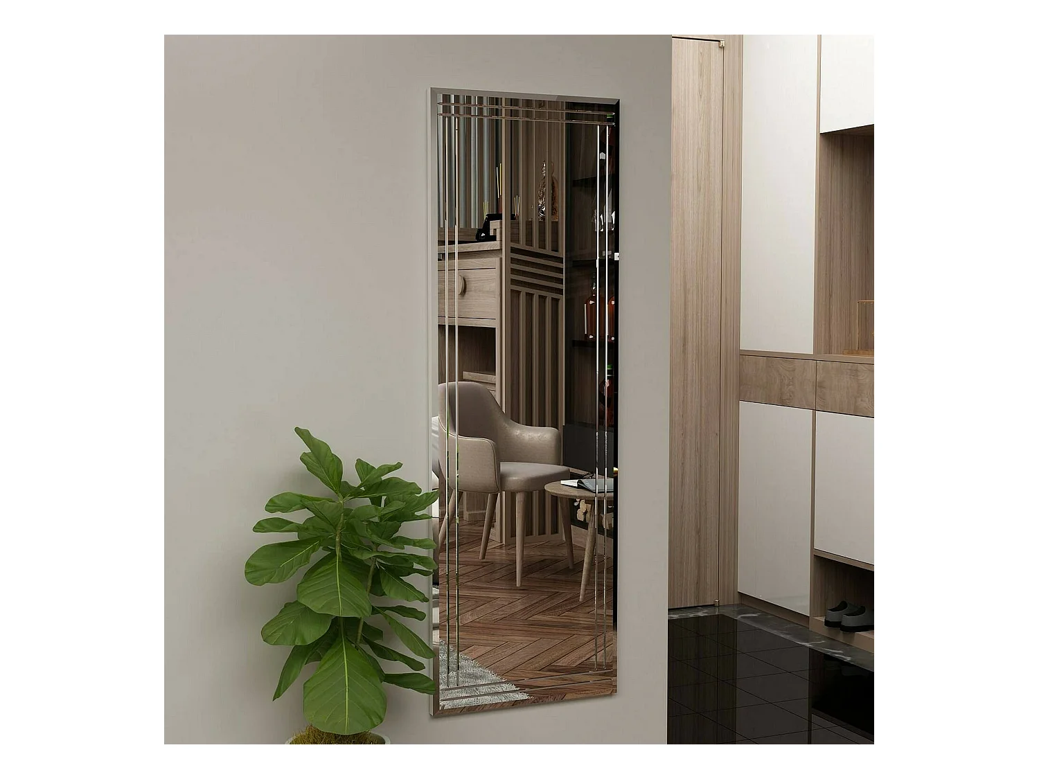 Dmora - Specchio Mossano, 40x2h120 cm, Bianco